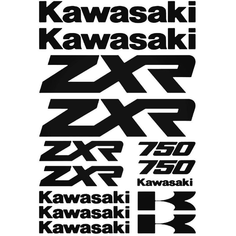 Kawasaki ZXR 750 Stickers(BRIGHT RED)
